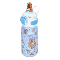 Garrafa Térmica com Bico e Design de Capivara 350ML - Celeste
