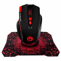 Mouse +Mousepad Marvo G928+G1 Gaming Preto/Verme