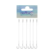 Leader Inoxidable Níquel Tropical Con Anzuelo 1971 Nº8/0 24CM 10 Piezas Plata