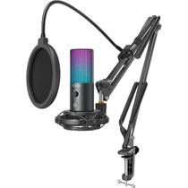 Microfone Fifine T669 Pro 3 RGB com Kit de Streaming e Podcast - Preto