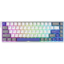 Teclado Gamer Mecânico Aula WIN60 He 60% RGB 8K USB-C Switch Magnético Yongchun - Branco/Cinza/Azul (Inglés)