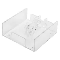 Porta-Guardanapos Retangular de Acrílico com Prendedor - Transparente