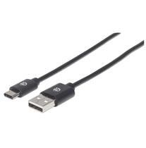 Cable USB A USB-C 2MTS Manhattan 354929 Negro