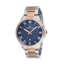 Relógio Analógico Masculino Daniel Klein Premium DK12135-3 - Prata e Rosa Ouro