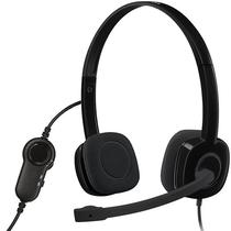 Headset Logitech H151 com 3.5 MM para PC/Smartphone e Tablet - Preto