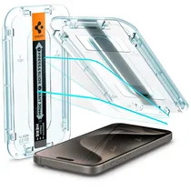Filme para iPhone 15 Pro Spigen Glas TR Ez Fit AGL06892 (2 Peças) - Transparente