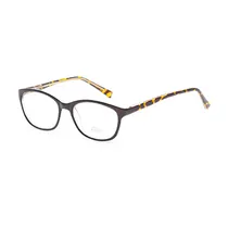 Armação para Óculos de Grau Asolo Mod.AS005 Tam. 49-18-135 - Animal Print/Preto