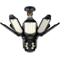 Camera de Segurança Smart Wifi Floodlight N39-3MP / 3MP / E27 / Microfone / Alarma / Detecção Humana / Visao Noturna / App Smart Life - Preto
