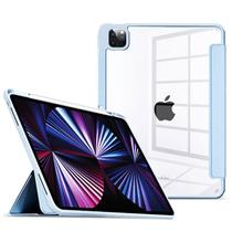 Capa para Tablet / iPad Pro 11 4LIFE com Compartimento para Pencil - Transparente/Azul Claro