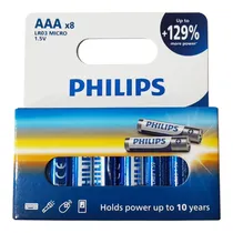 Pilhas Philips LR03E8B/17 1100MAH AAA (8 Unidades) - Blue