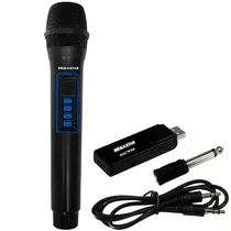 Microfone Sem Fio Megastar MICWR8 - Preto/Azul