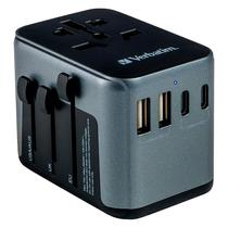 Adaptador de Tomada Verbatim UTA-03 Universal 30W USB-C/USB-A - Preto