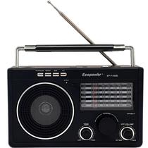 Radio Portatil Ecopower EP-F100B Bluetooth - Preto/Prata