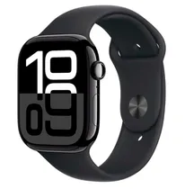 Apple Watch Series 10 MWWE3LW/A Caixa Alumínio 42MM Preto Brilhante - Esportiva Preto s/M