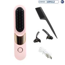 Escova Alisadora de Cabelo Portatil JN-108 - Recarregavel USB