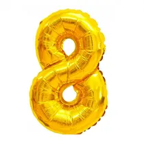 Balao Numero 8 Dourado 32 Polegadas