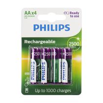 Pilha Philips R6B4RTU25/97 - AA - 2500MAH - 4 Unidades - Recarregavel