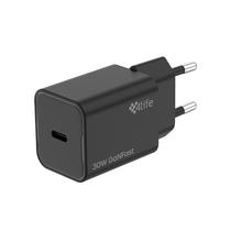 Carregador de Parede 4LIFE 30W Ganfast Charger (FL8230CGB) USB-C / 5V / 3A / 00-240V ~ 50/ 60HZ - Preto