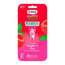 Aparelho de Barbear Schick Quattro Descartavel 4 Laminas Feminino Perfumado Raspberry X2 Unidades