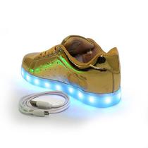 Tenis LED Gati TXL-19 Dourado (N.28)