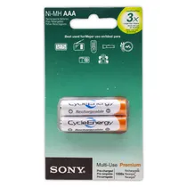 Pilhas Recarregáveis Sony NH-AAA-B2EN / Multi-Use Premium / 900MAH / 2 Pilhas Inclusas AAA