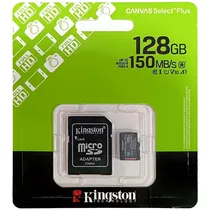 Cartão de Memória Micro SD de 128GB Kingston Canvas Select Plus SDCS3/128GB - Preto