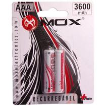 Pilha Mox AAA Recarregavel 3600 Mah - 2 Unidades