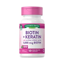 Vitaminas Nature's Truth Biotin + Keratin 50 Cápsulas
