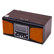 Radio Portatil SU-58 com Controle / MP3 / USB / SD / FM / 3.5MM / Recarregavel - Marrom/ Laranja