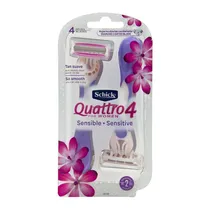 Aparelho de Barbear Schick Quattro 4 Lâminas Descartável Feminino X2 Unidades