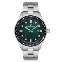 Relogio Analógico Masculino Daniel Klein DK.1.12682-2 Premium Gents / Pulseira de Aço Inoxidável - Prata/Preto/Verde