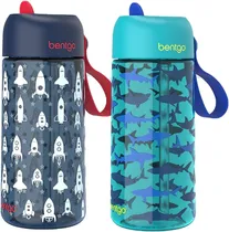 Garrafa Bentgo Kids Water Bottle Shark And Rocket - BGKDWB2-3 2U