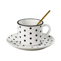 Juego de Taza Y Plato MY Cup 204106 Con Cuchara 200ML Blanco