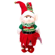 Elfo de Natal Retrátil 40-60CM - Verde e Vermelho