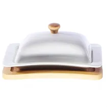 Manteigueira de Cerâmica Branca 18CM