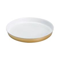 Bandeja Redonda KPM 178266 31 X 3 CM Blanco - Dorado