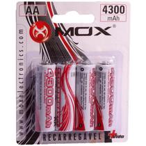 Pilha Mox Recarregavel AA 4300MAH com 4 Unidades