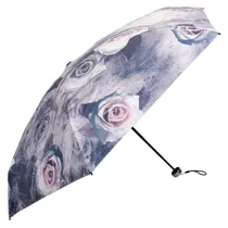 Sombrinha Guarda-Chuva Floral Marrom 18CM Fechado 90CM Circuferencia