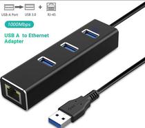 Cable Adaptador USB-C A RJ45 + 3P USB Gigabit 1000MBPS