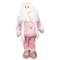 Papai Noel 90CM - Rosa e Branco com Lantejoulas