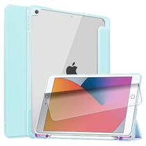 Capa para Tablet / iPad 10.2 4LIFE com Compartimento para Pencil - Transparente/Azul Claro