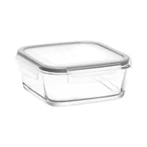 Táper Cuadrado de Vidrio Lav Fresco LV-FRS249 1.15L Gris Pastel