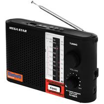 Radio Portatil Megastar RX188BTA 800 Watts P.M.P.O com SD/USB/Bluetooth - Preto