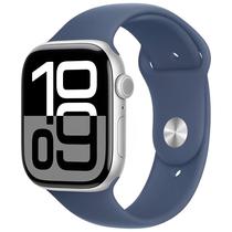 Apple Watch Series 10 MWWM3LW/A - Bluetooth - Wi-Fi - 46MM - M/L - GPS - Silver Aluminum/Denim Sport