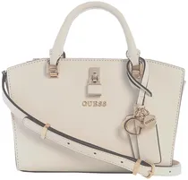 Bolsa Guess VG965576 Queensland Mini Feminina - Off White/Taupe