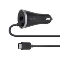 Carregador de Celular para Carro USB-C Belkin F7U006BT04-BLK + Porta USB-A 15W+5W - Preto