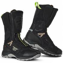 Bota para Motociclista Seventy Degrees Stelvio Alta SD-BA6 - Tamanho 42 - Black/Yellow Fluor