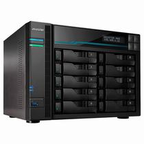 Servidor Nas Storage Asustor AS6510T LOCKERSTOR10 Intel Atom C3538 de 2.1GHZ / 8GB de Ram / 10 Baias / USB 3.2 / Lan - Preto