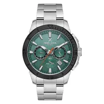 Relogio Analógico Masculino Daniel Klein DK.1.13892-3 Exclusive Gents / Pulseira de Aço Inoxidável - Prata/Verde/Preto