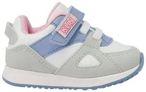 Tênis Infantil Klin Walk Baby 453 - Gelo/Azul/Rosa BB